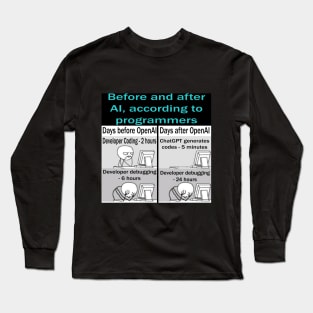 Before and after OpenAI and ChatGPT, according to programmers Long Sleeve T-Shirt